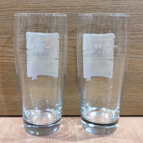 Aecht Schlenkerla beer set of two promotional 500ml glasses new