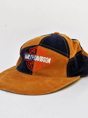 Harley-Davidson Vintage Suede Cap Brown Blue One Size
