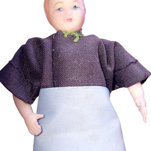 Vintage doll made of celluloid used, mid-20th century, 14 cm