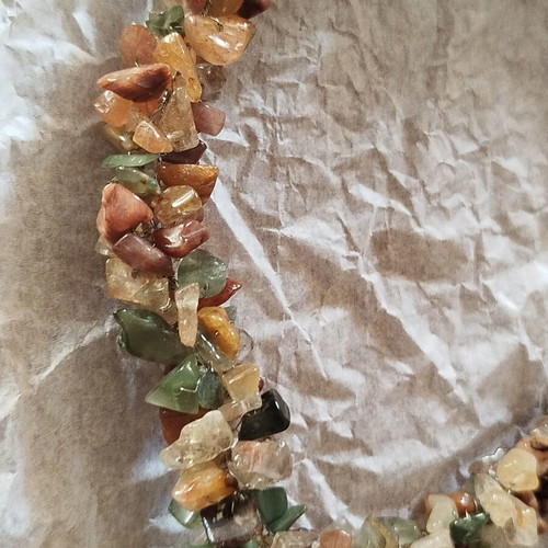 Necklace with semiprecious stones, multicolored