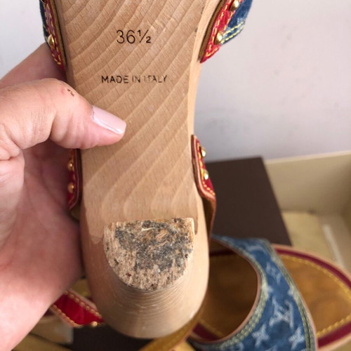 Louis Vuitton women's sandals like new, size 36.5, blue denim