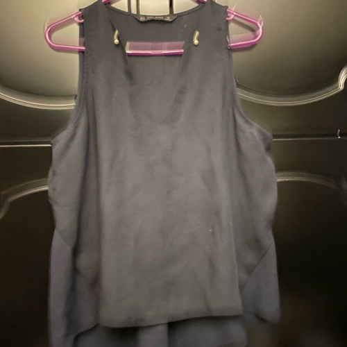 Zara blouse used with pearls, blue, size L