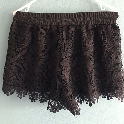 Black shorts with lace and inner lining, new, size S/M