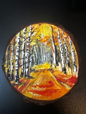 Hand-painted wooden painting with magnet new