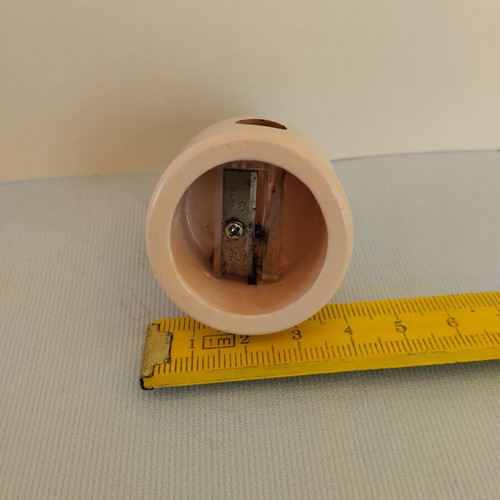 Wooden sharpener used, cat-shaped from 2000's