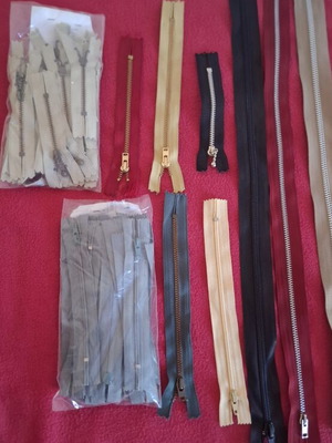 Zippers new, various colors and sizes 10-70 cm