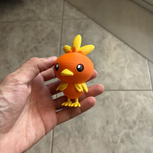 Torchic 3D printed starter Pokemon figure, fire edition