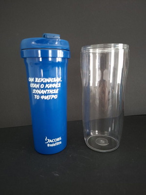 Jacobs collectible plastic thermos cup like new with lid