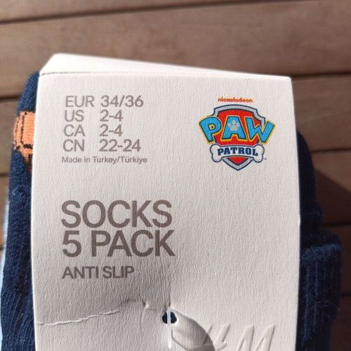 Paw Patrol anti-slip socks new, pack of 5 pairs, H&M