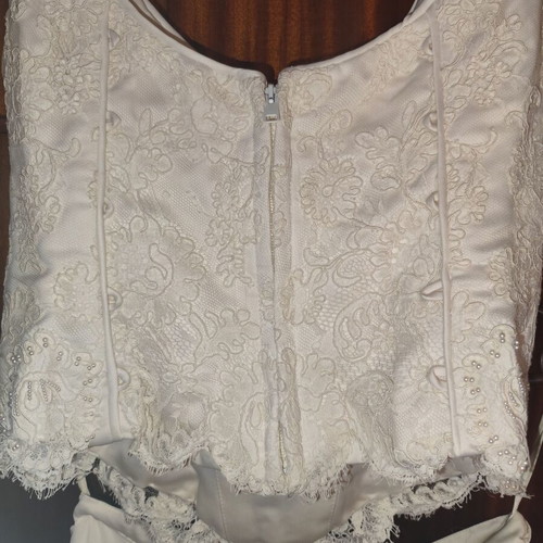 Handmade wedding dress like new, romantic, size S/M, cotton-silk
