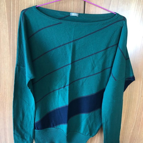 Benetton pullover used, thin, cypress color, size M/L