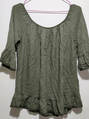 Vintage women's blouse L/XL khaki like new