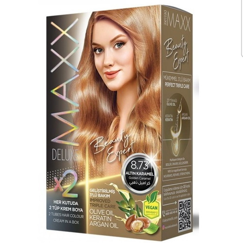 Maxx Deluxe Hair Color 8.73 Golden Caramel new