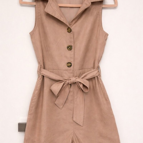 Girls' jumpsuit new, beige nude, sizes 116–122 cm