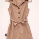 Girls' jumpsuit new, beige nude, sizes 116–122 cm