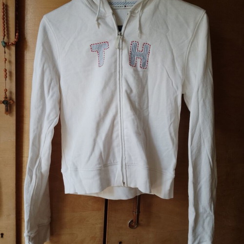 Tommy Hilfiger women's cotton jacket with hood size L like new white
