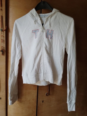 Tommy Hilfiger women's cotton jacket with hood size L like new white