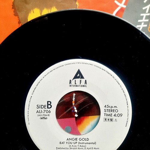 Angie Gold Eat You Up 7" vinyl promo, 1985, synth-pop