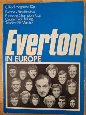 Everton Panathinaikos match programme like new, authentic