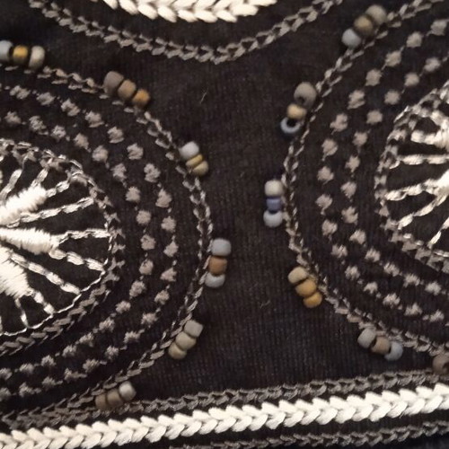 Women's blouse used, black, embroidered with beads and sequins, size XL