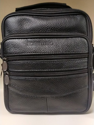 Borsellino Shoulder Bag New Genuine Leather Black