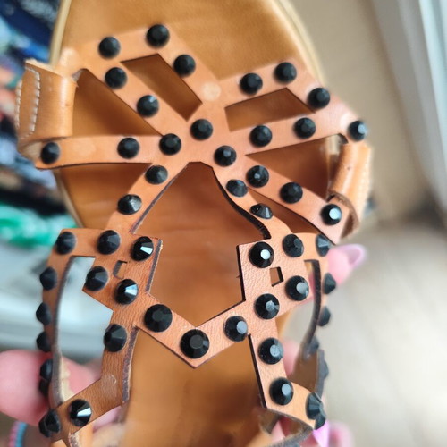 Robinson leather sandals used with rhinestones size 38 comfortable
