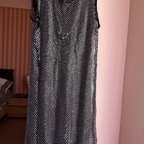 Prada style dress with rhinestones and extra inner slip, size M, new