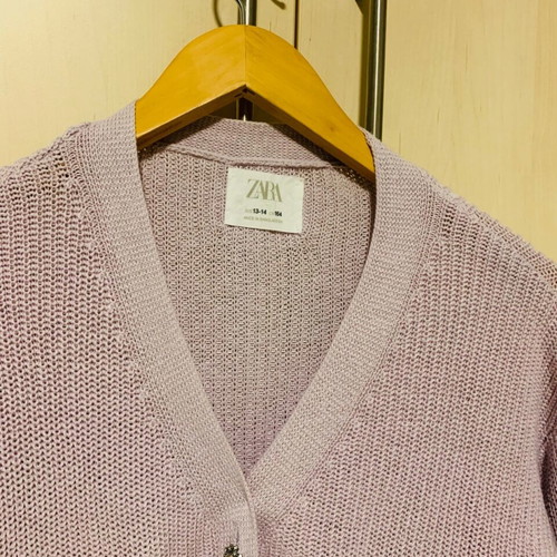 Zara cotton lilac cardigan new for 14-year-old girl