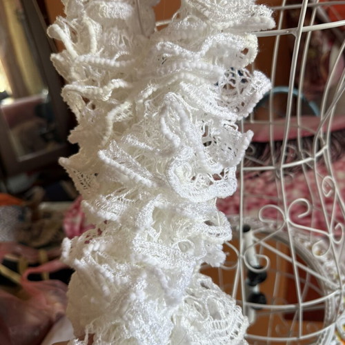 White lace scarf like new, elegant beach accessory