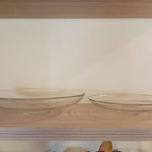 Set of 2 Minimal Glass Platters like new