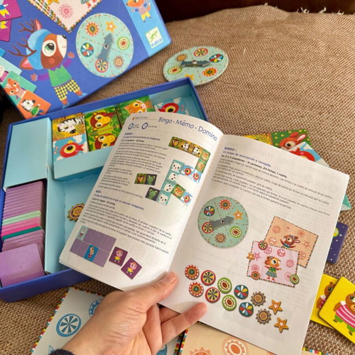 Djeco 3-in-1 board game like new: domino, memory and bingo