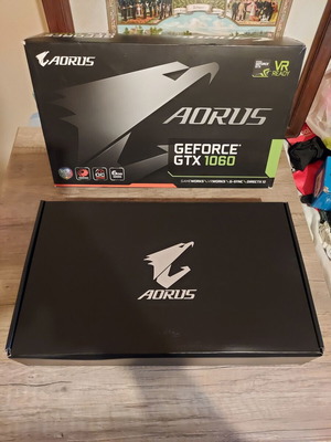 AORUS 1060 GTX box used with CD for studio decoration