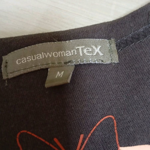 Cotton Stretch Women's Blouse Brown with Orange, like new, size L