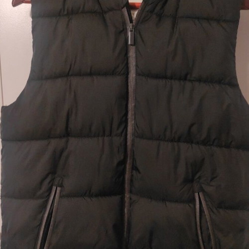 Zara children's sleeveless jacket used, black, hooded for boys 13-14 years
