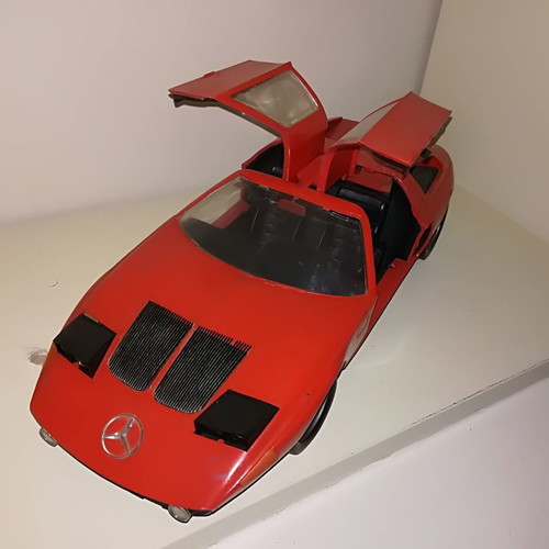 Mercedes C111 Rex plastic toy car used, missing steering wheel, 1980s