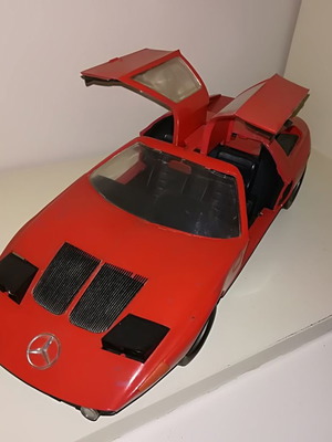 Mercedes C111 Rex plastic toy car used, missing steering wheel, 1980s