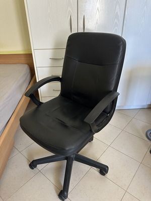 Office chair, black faux leather