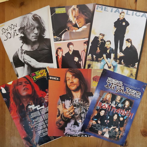 Rock band posters '90s like new, pack
