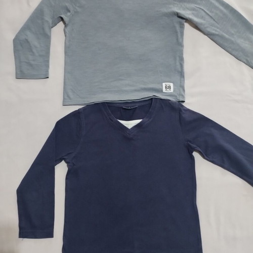 Long-sleeve shirts pack of 2, size 6 years, like new, gray and blue