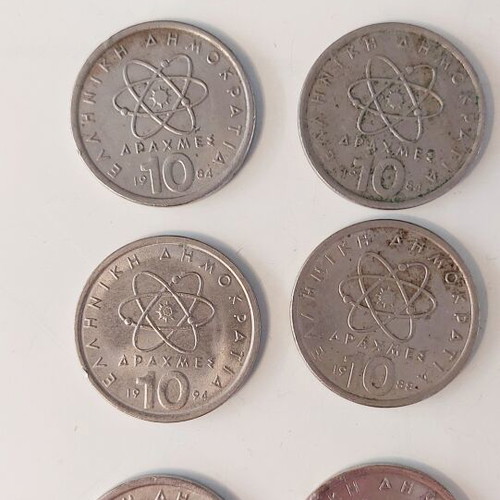 Set of 12 10 Drachma Coins Democritus like new