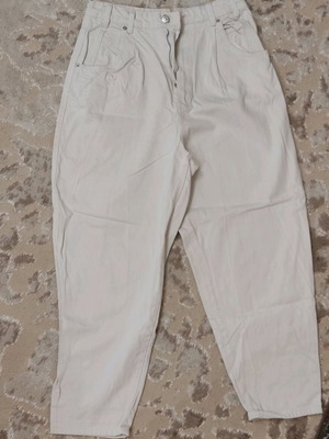 Ballon denim pants Zara beige like new size M