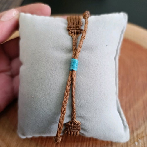 Men's bracelet handmade new, brown macrame with adjustable size