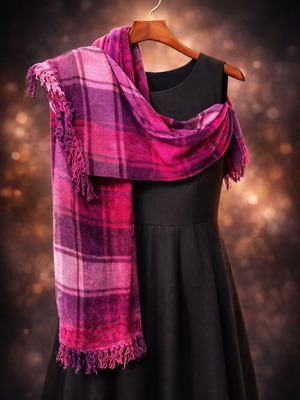 Pagoni velvet pink scarf new length 1.60m