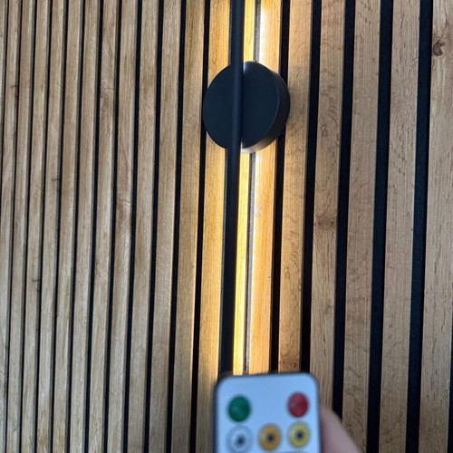 Wall lamp with battery black rechargeable with remote control, 3 colors