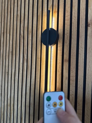Wall lamp with battery black rechargeable with remote control, 3 colors