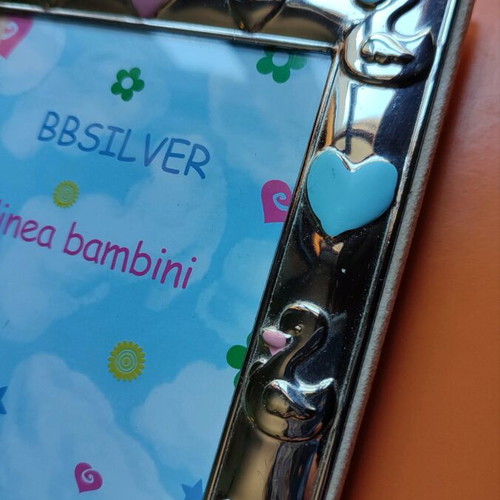 Silver baby photo frame linea bambini like new