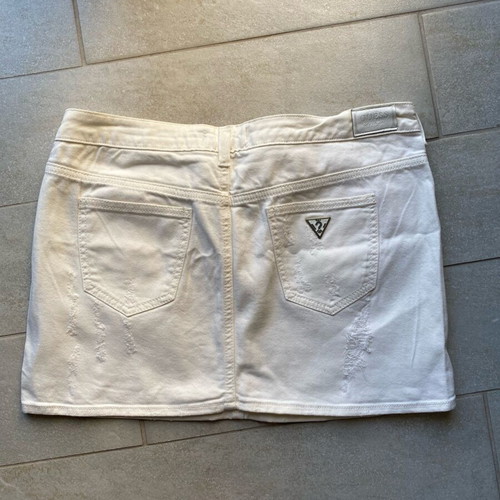 Guess denim mini skirt white like new, size L