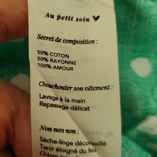 Grace & Mila green polka dot crop top large like new
