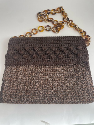 Handmade brown shoulder bag like new without wear