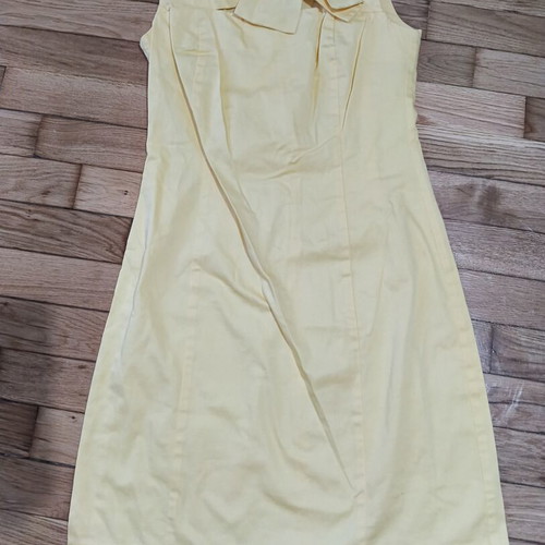Dress yellow with bow on shoulder, like new, size S
